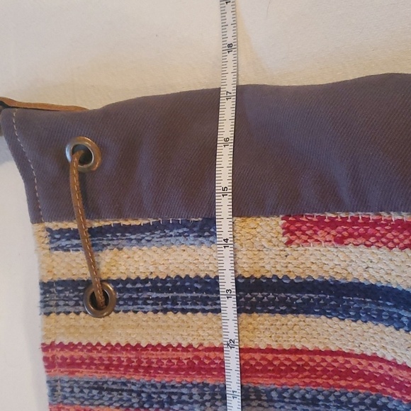 Myra Bag Southwest Leather CottonCarve Bucket Pockets Shoulder Bag NWOT - Picture 10 of 13